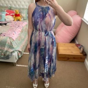Chicwish Floral Watercolor Maxi Dress